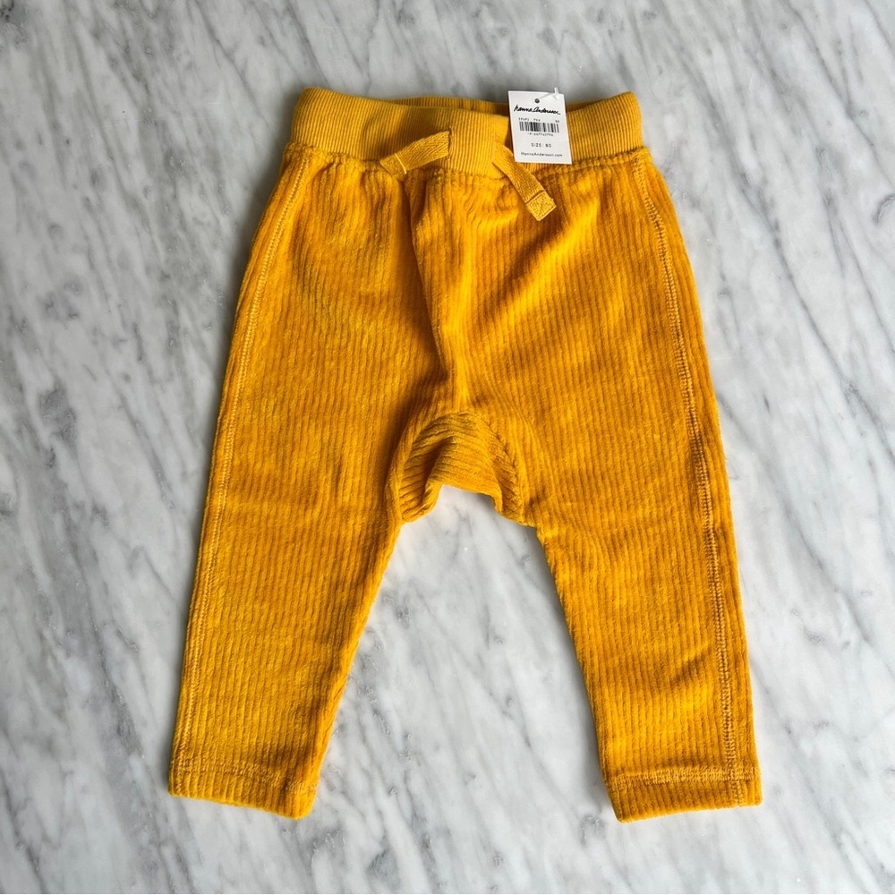 Hanna Andersson Golden Yellow Ribbed Baby Pants